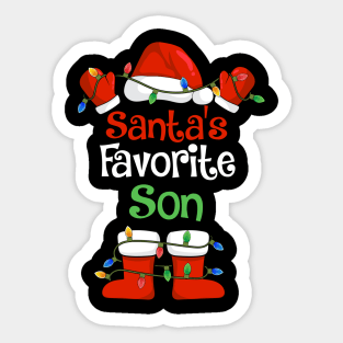 Santa's Favorite Son Funny Christmas Pajamas Sticker